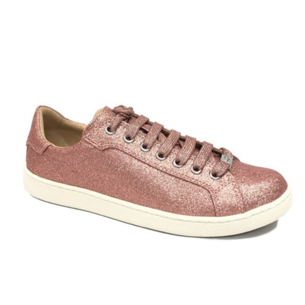 Ugg Glitter Sneakers Barbie Pink Milo Shoes Lace Up Comfort  Round Toe Size 7